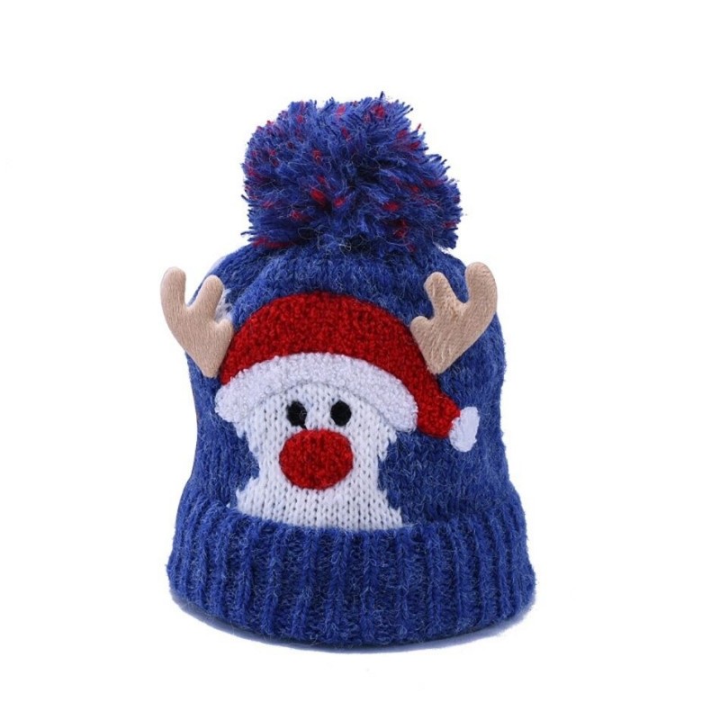 Quente inverno crianças chapéu com pom pom pom... Papai Noel - chifres de Reindeer