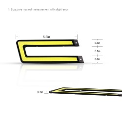 Luzes de carro DRL - LED - COB - à prova d'água - 12V - 2 peças
