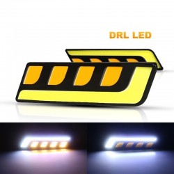 Luzes de carro DRL - LED - COB - à prova d'água - 12V - 2 peças