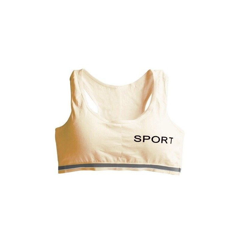 "SPORT" impressão - algodão fitness sutiã acolchoado