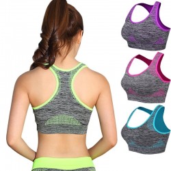Sutiã de fitness à prova de choque com empurrar para cima - top acolchoado