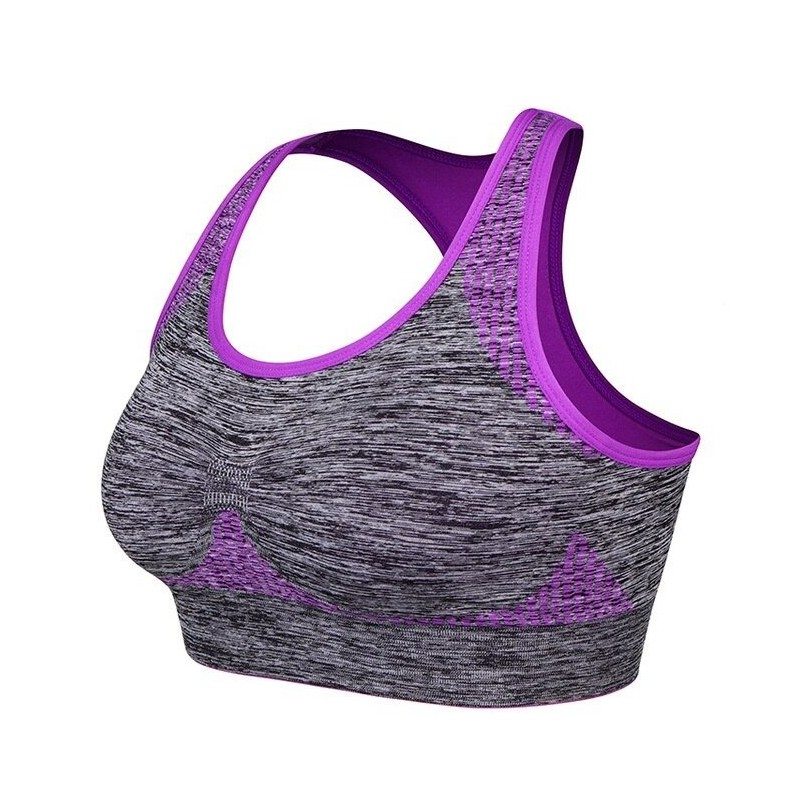 Sutiã de fitness à prova de choque com empurrar para cima - top acolchoado