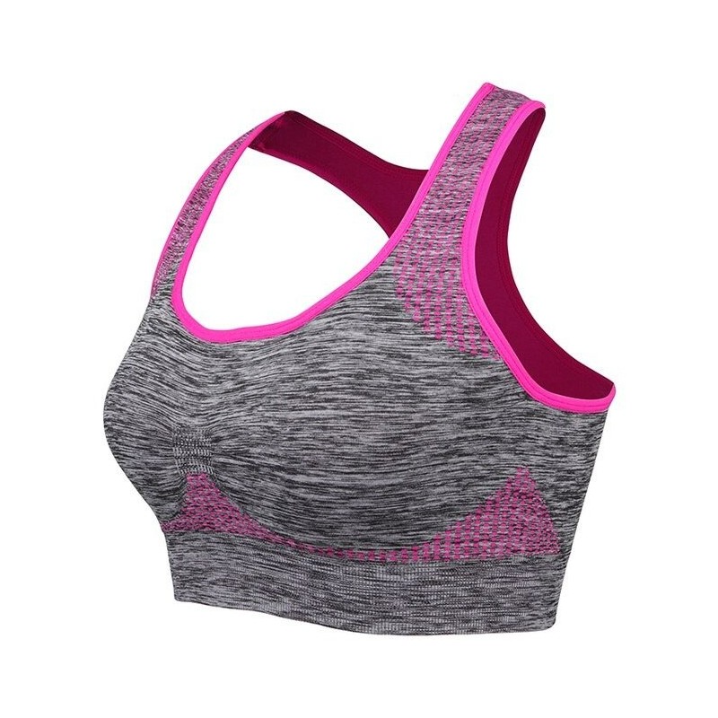 Sutiã de fitness à prova de choque com empurrar para cima - top acolchoado