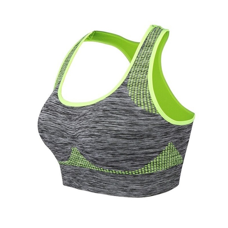 Sutiã de fitness à prova de choque com empurrar para cima - top acolchoado