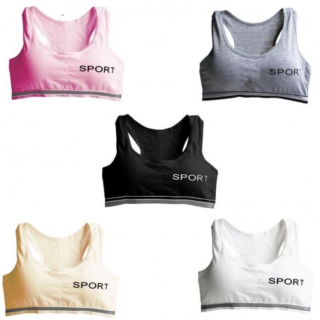 "SPORT" impressão - algodão fitness sutiã acolchoado