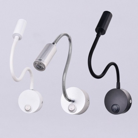 Modern LED Wall Lamps - Flexible Tube - 3W - Black - WhiteLights & lighting