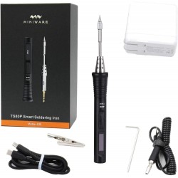 Mini ferro de solda inteligente - temperatura ajustável - display OLED - 30W - TS80P