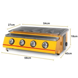 churrasco grelha - forno exterior - aço inoxidável e vidro - LPG 4 queimadores gás