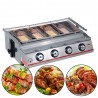 churrasco grelha - forno exterior - aço inoxidável e vidro - LPG 4 queimadores gás