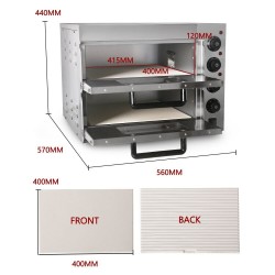 Electric oven - for pizza / chicken / bread - stainless steel - double-layerBakeware