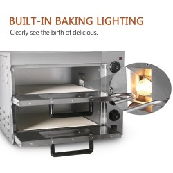 Electric oven - for pizza / chicken / bread - stainless steel - double-layerBakeware