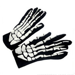 luvas de estilo de Halloween - mãos de esqueleto