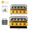 churrasco grelha - forno exterior - aço inoxidável e vidro - LPG 4 queimadores gás