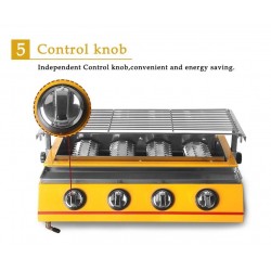 churrasco grelha - forno exterior - aço inoxidável e vidro - LPG 4 queimadores gás