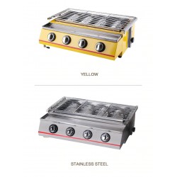 churrasco grelha - forno exterior - aço inoxidável e vidro - LPG 4 queimadores gás