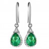 Elegant long earrings with green crystal - 925 sterling silverEarrings