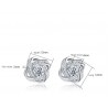 Brincos redondos pequenos exclusivos com cristais - 925 prata esterlina
