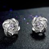 Brincos redondos pequenos exclusivos com cristais - 925 prata esterlina