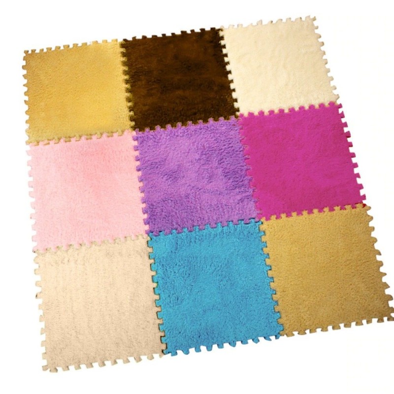 Quadrado mosaico - tapete de veludo - quebra-cabeças de espuma - tapete DIY 25 * 25 cm