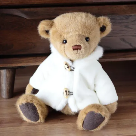 Plush ursinho com casaco branco - brinquedo