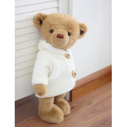 Plush teddy bear with white coat - toyCuddly toys