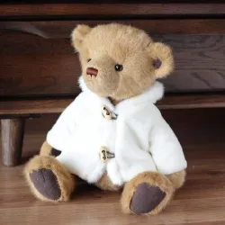 Plush ursinho com casaco branco - brinquedo