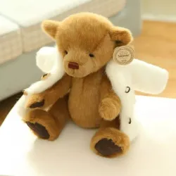 Plush ursinho com casaco branco - brinquedo