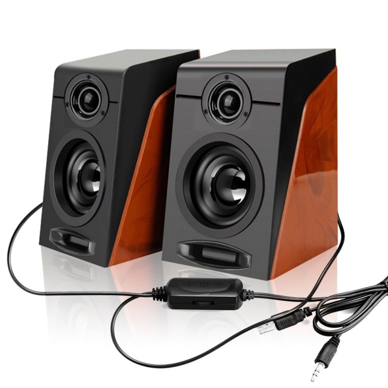 Wood grain speakers - bass stereo - computer speakersSpeakers
