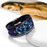 Grande cristal de pedra - pulseiras de embrulho - couro