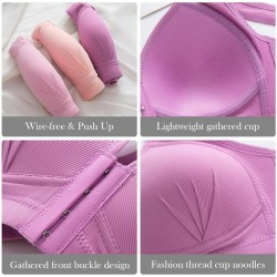 Sutiã push-up sexy - plus size - fechamento frontal - sem fio - sem costura