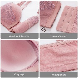 Sutiã push-up sexy - plus size - fechamento frontal - sem fio - sem costura