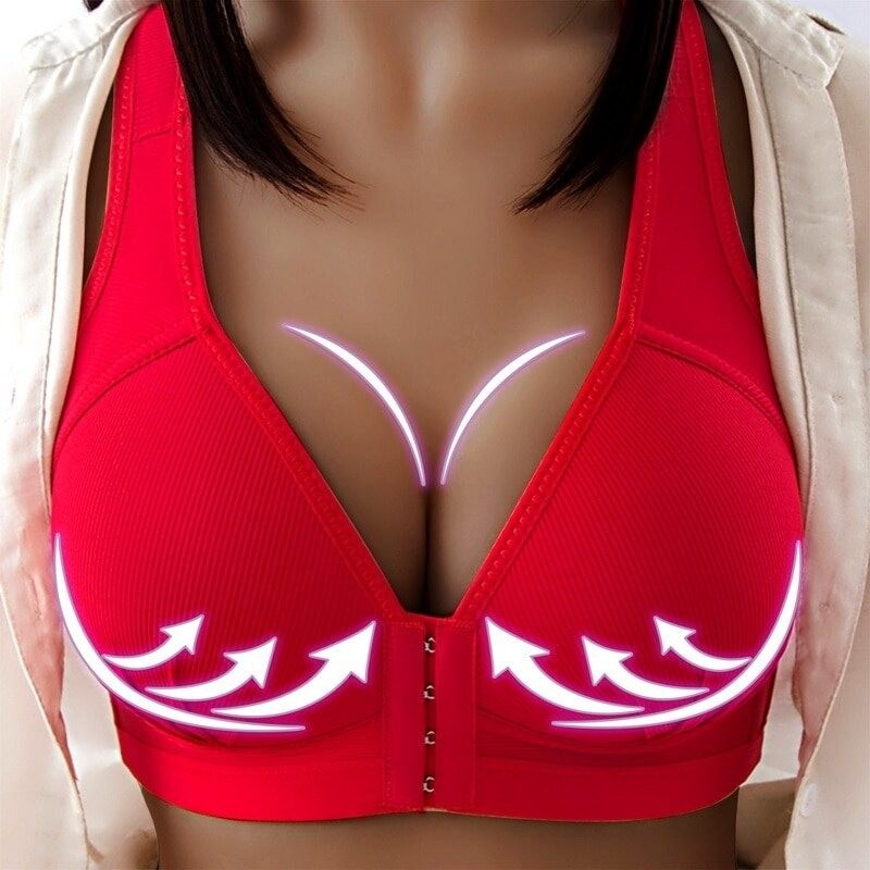 Sutiã push-up sexy - plus size - fechamento frontal - sem fio - sem costura Sutiã push-up sexy - plus size - fechamento frontal - sem fio - sem costura