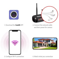 5 MP - 1920P HD - câmera de segurança sem fio - áudio de duas vias - WiFi - suporte Onvif - impermeável