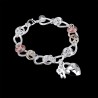 Pulseira exclusiva com um cadeado de cristal em forma de coração - 925 prata esterlina