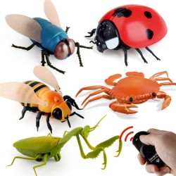 Inseto RC infravermelho - aranha simulada / abelha / mosca / caranguejo / joaninha - robô elétrico - brinquedo