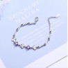 Elegant bracelet with four leaf clover & crystals - 925 sterling silverBracelets