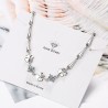Pulseira elegante com quatro folhas de trevo & cristais - 925 prata esterlina