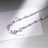 Pulseira elegante com quatro folhas de trevo & cristais - 925 prata esterlina