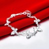 Pulseira na moda com borboletas - 925 prata esterlina
