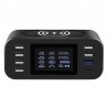 Carregador sem fio Qi - carga rápida 3.0 - 60W - 8-ports USB - estação de carregamento