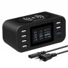 Carregador sem fio Qi - carga rápida 3.0 - 60W - 8-ports USB - estação de carregamento