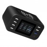 Carregador sem fio Qi - carga rápida 3.0 - 60W - 8-ports USB - estação de carregamento