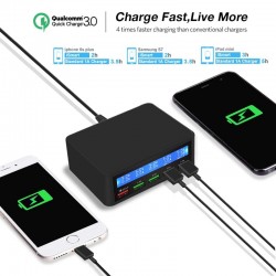 USB - 40W - carregador rápido 3.0 - display Led - estação de carregamento de 5 portas