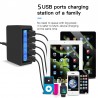 USB - 40W - carregador rápido 3.0 - display Led - estação de carregamento de 5 portas
