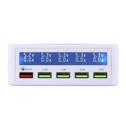 USB - 40W - carregador rápido 3.0 - display Led - estação de carregamento de 5 portas
