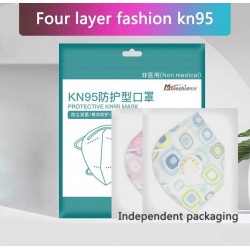KN95 - máscaras protetoras antibacterianas face / boca - 4-camada - válvula de ar - reutilizável - 10 - 20 - 50 - 100 peças