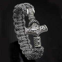 Vintage - pulseiras viking trançado - prata - camuflagem