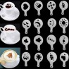 Coffee decoration - plastic stencil - 16 piecesCoffee ware