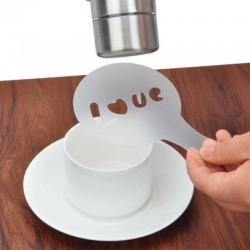 Coffee decoration - plastic stencil - 16 piecesCoffee ware