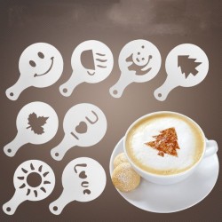 Coffee decoration - plastic stencil - 16 piecesCoffee ware